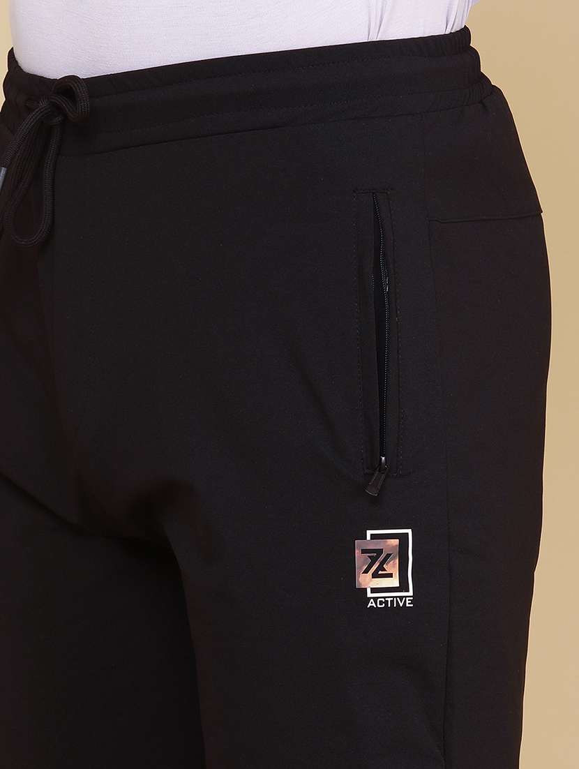 men solid mid rise full length track pant - 22434420 -  Standard Image - 1