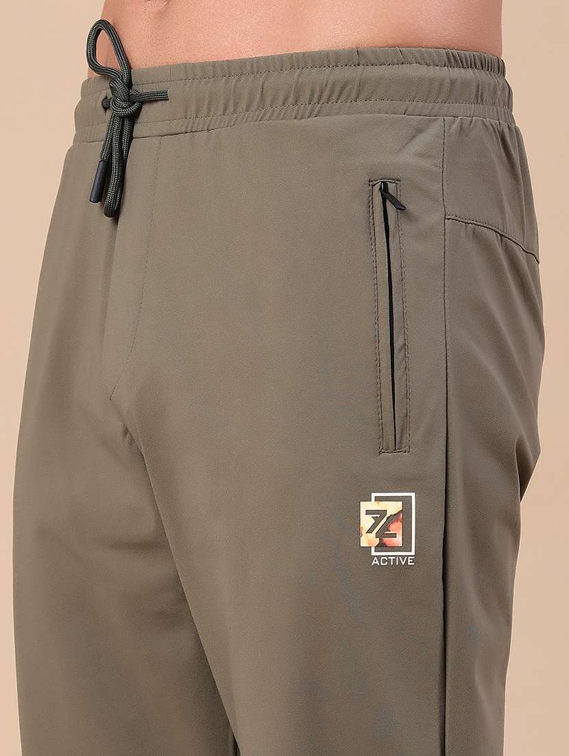 men solid mid rise full length track pant - 22434421 -  Standard Image - 1