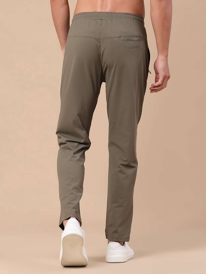 men solid mid rise full length track pant - 22434421 -  Standard Image - 4