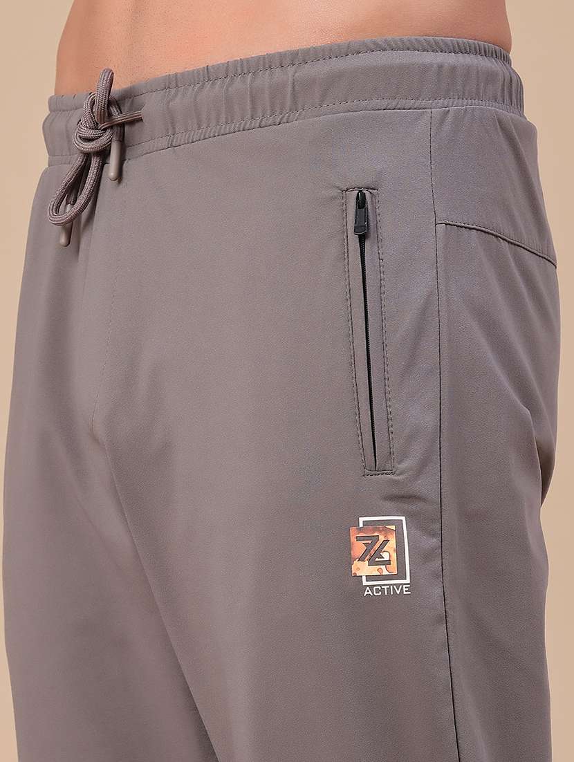 men solid mid rise full length track pant - 22434423 -  Standard Image - 1