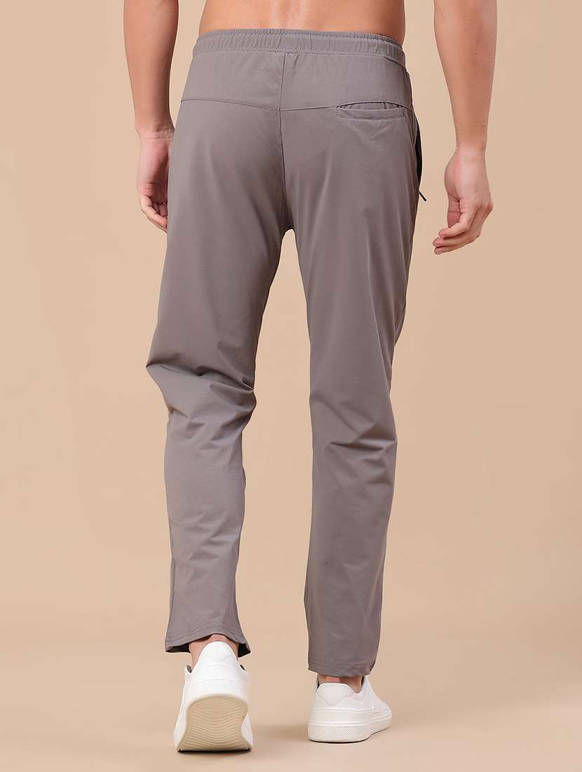 men solid mid rise full length track pant - 22434423 -  Standard Image - 4