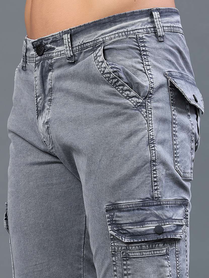 men solid mid rise regular fit cargo pant - 22434428 -  Standard Image - 1
