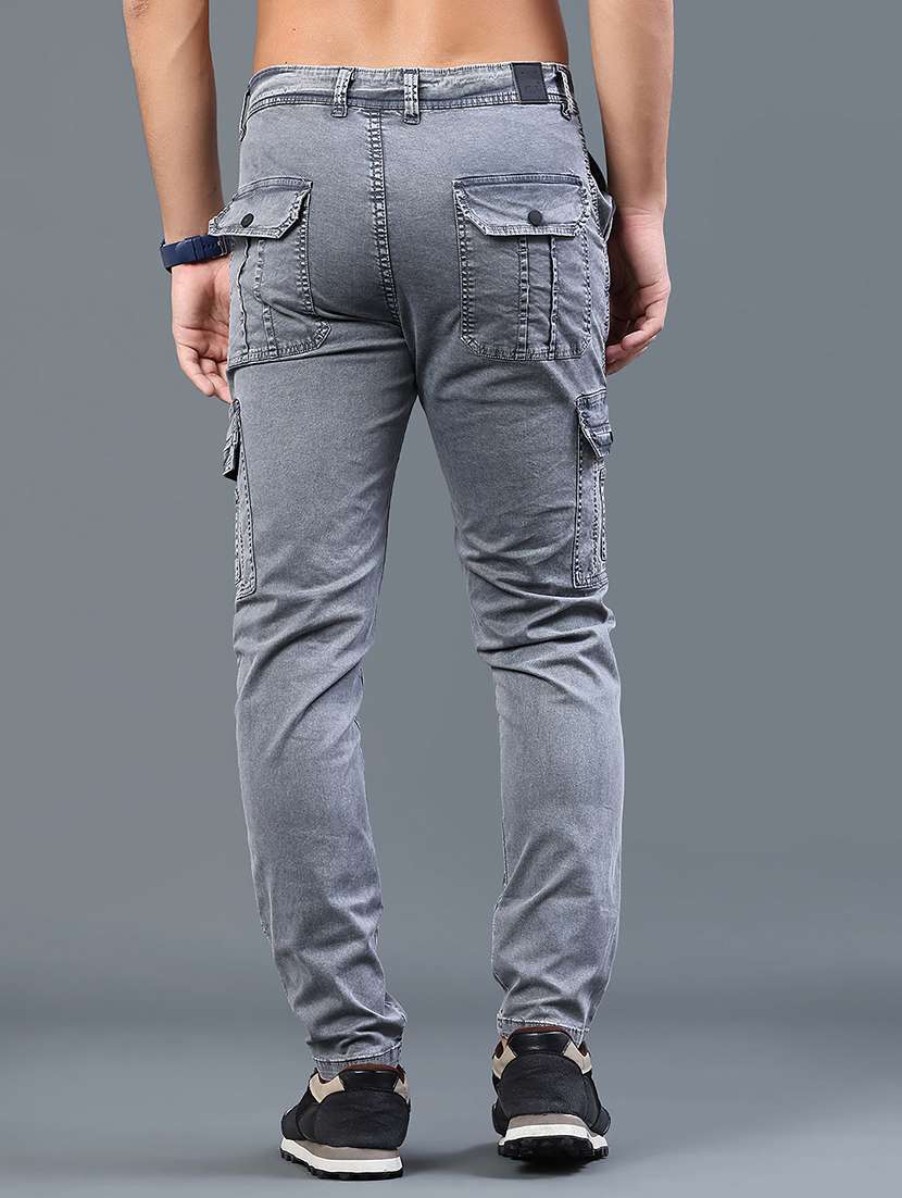 men solid mid rise regular fit cargo pant - 22434428 -  Standard Image - 4