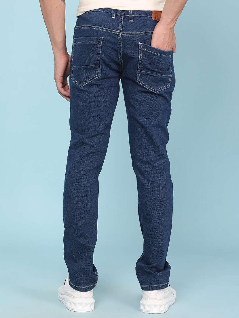 Men Plain Mid Rise Full Length Slim Fit Jeans - 22434430 -  Standard Image - 4