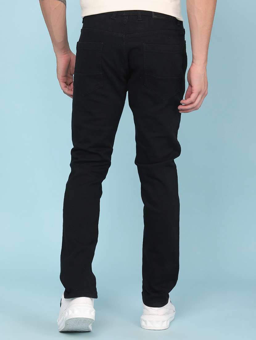 men plain mid rise full length slim fit jeans - 22434431 -  Standard Image - 4