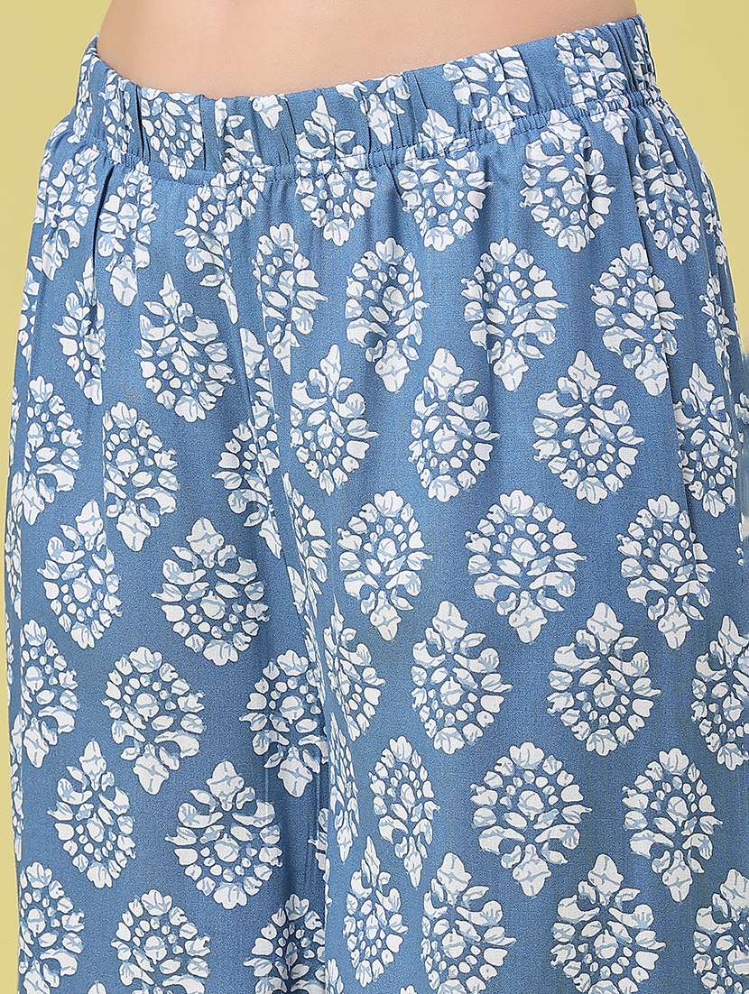 women printed mid rise relaxed fit palazzo - 22434474 -  Standard Image - 1