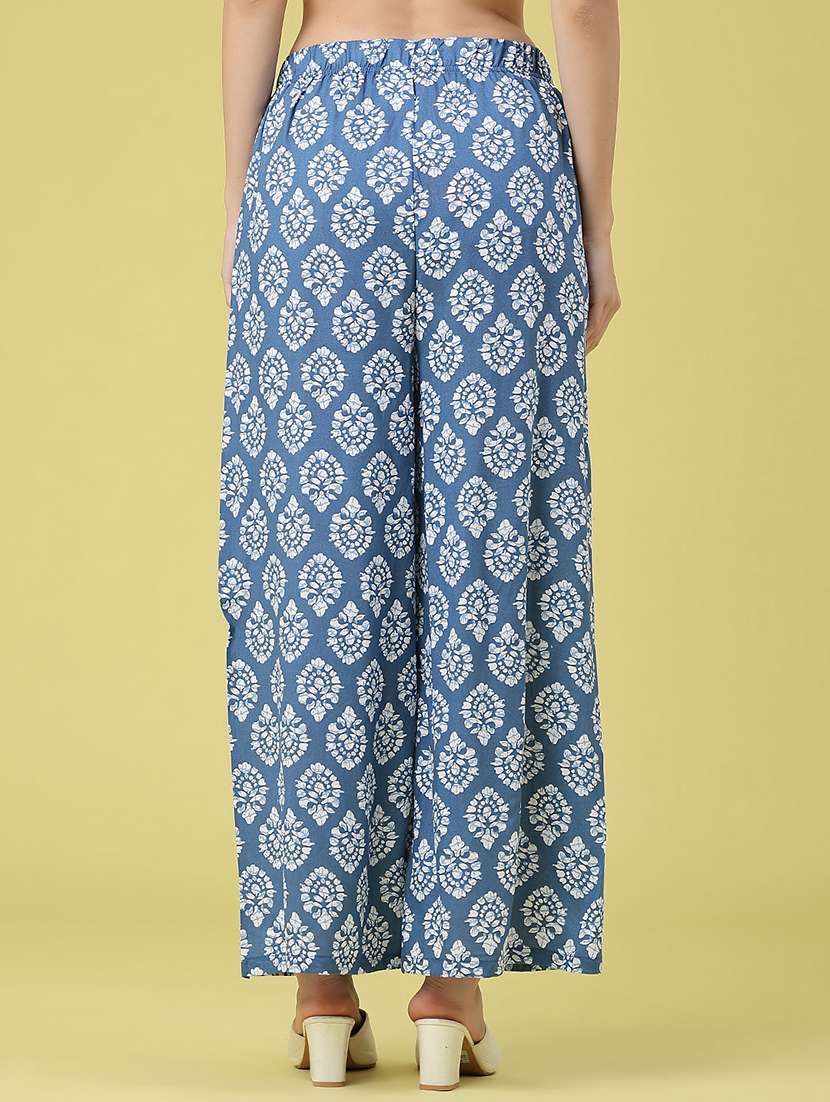 women printed mid rise relaxed fit palazzo - 22434474 -  Standard Image - 4