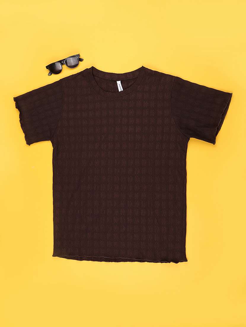 girls self design round neck short sleeves tee - 22434484 -  Standard Image - 1