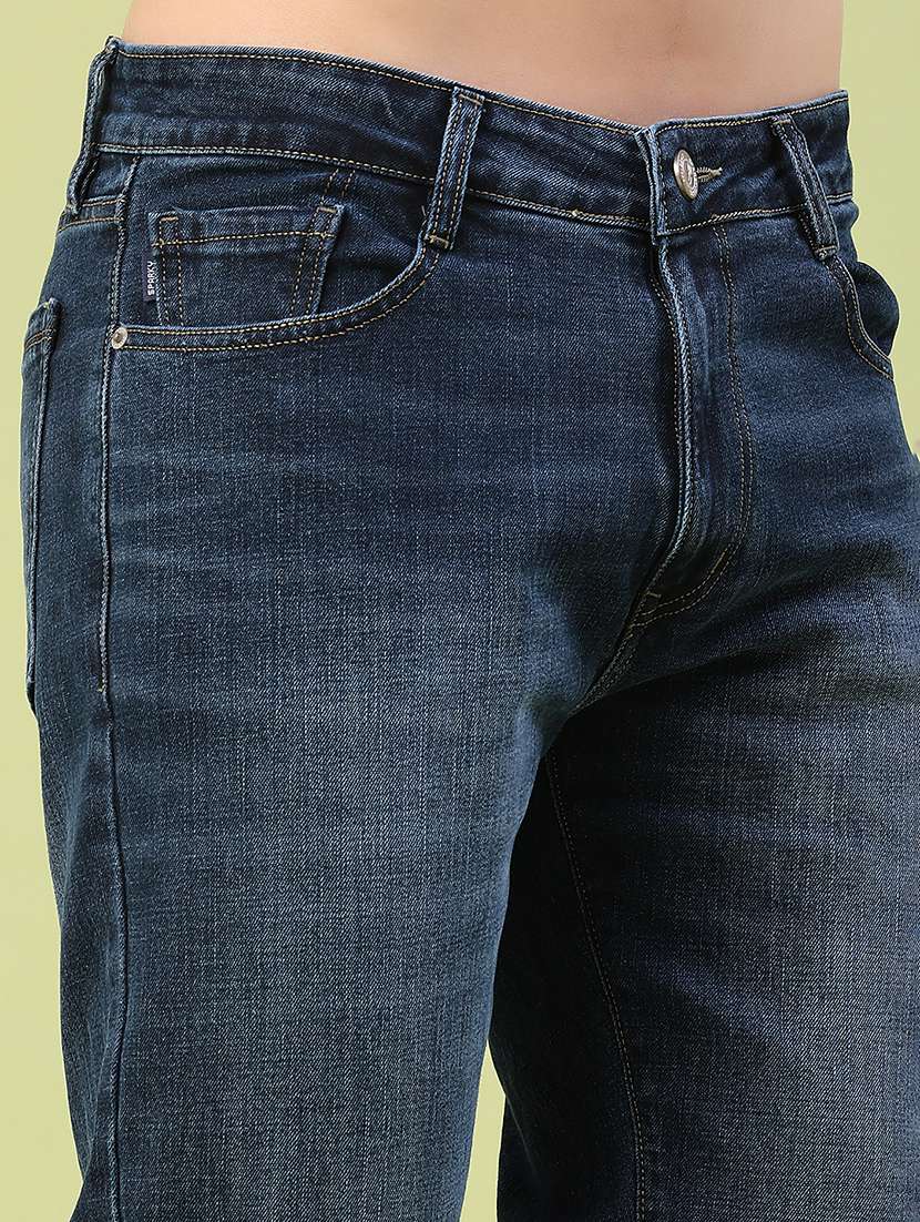 men washed mid rise full length slim fit jeans - 22434706 -  Standard Image - 1