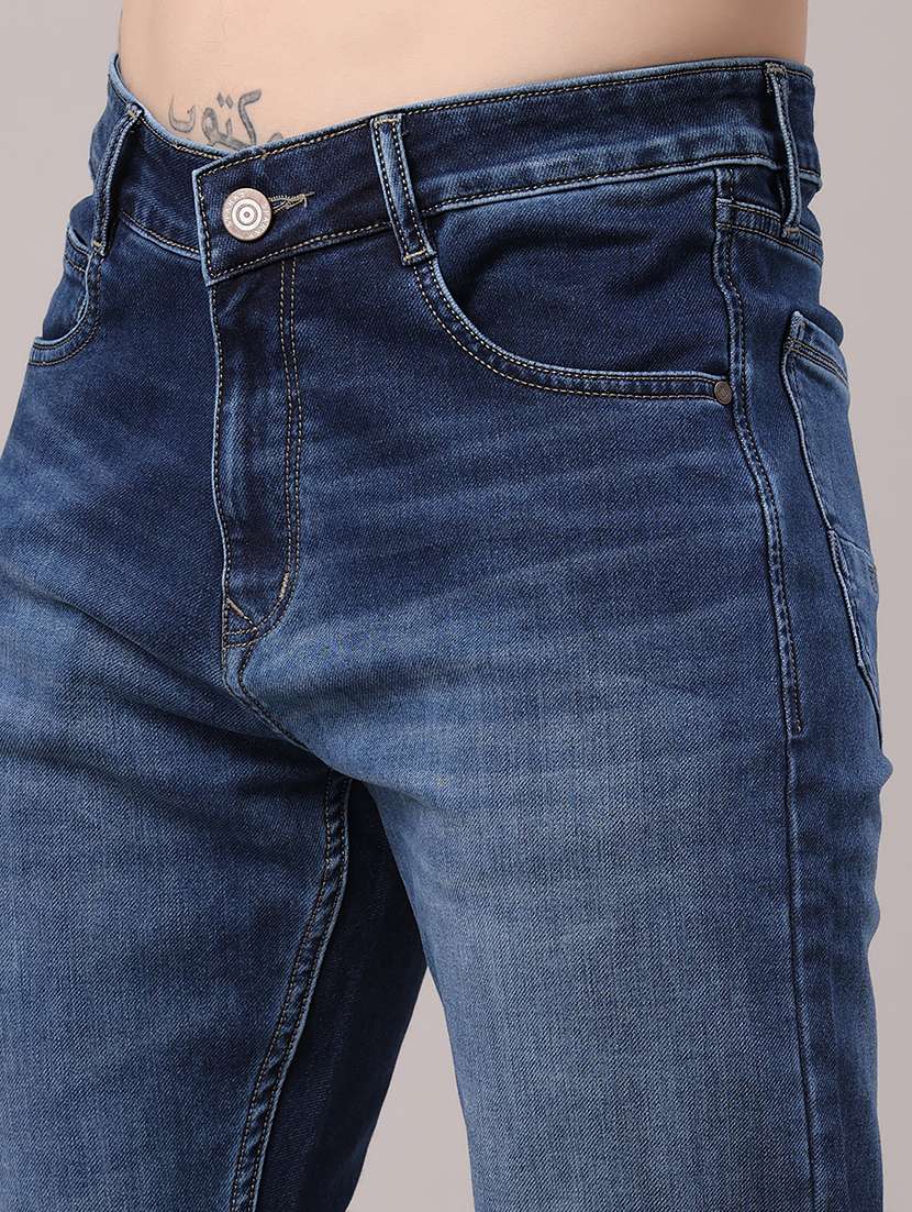 men washed mid rise full length slim fit jeans - 22434708 -  Standard Image - 1
