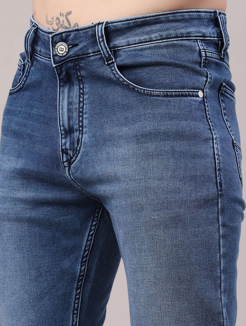 men washed mid rise full length slim fit jeans - 22434714 -  Standard Image - 1