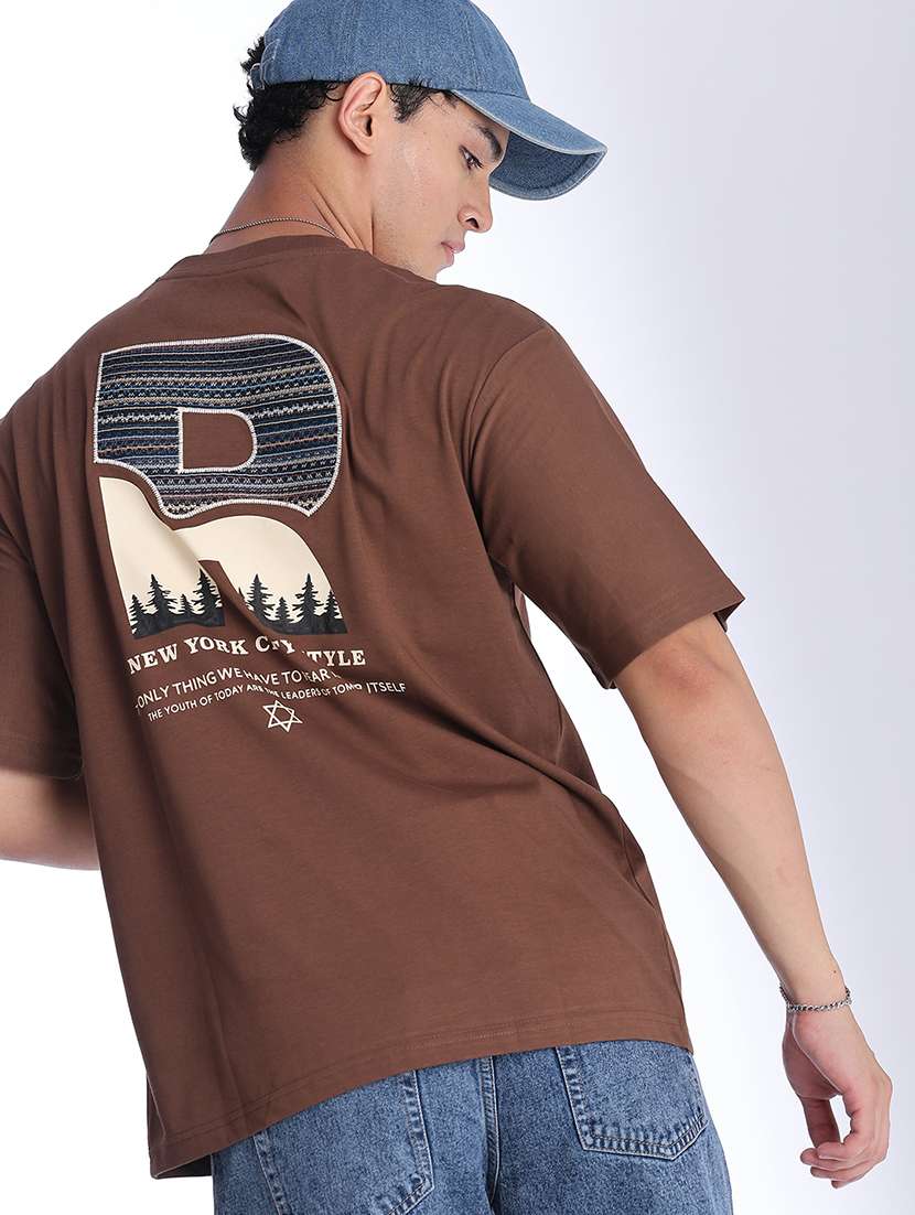 men printed short sleeve oversized t-shirt
