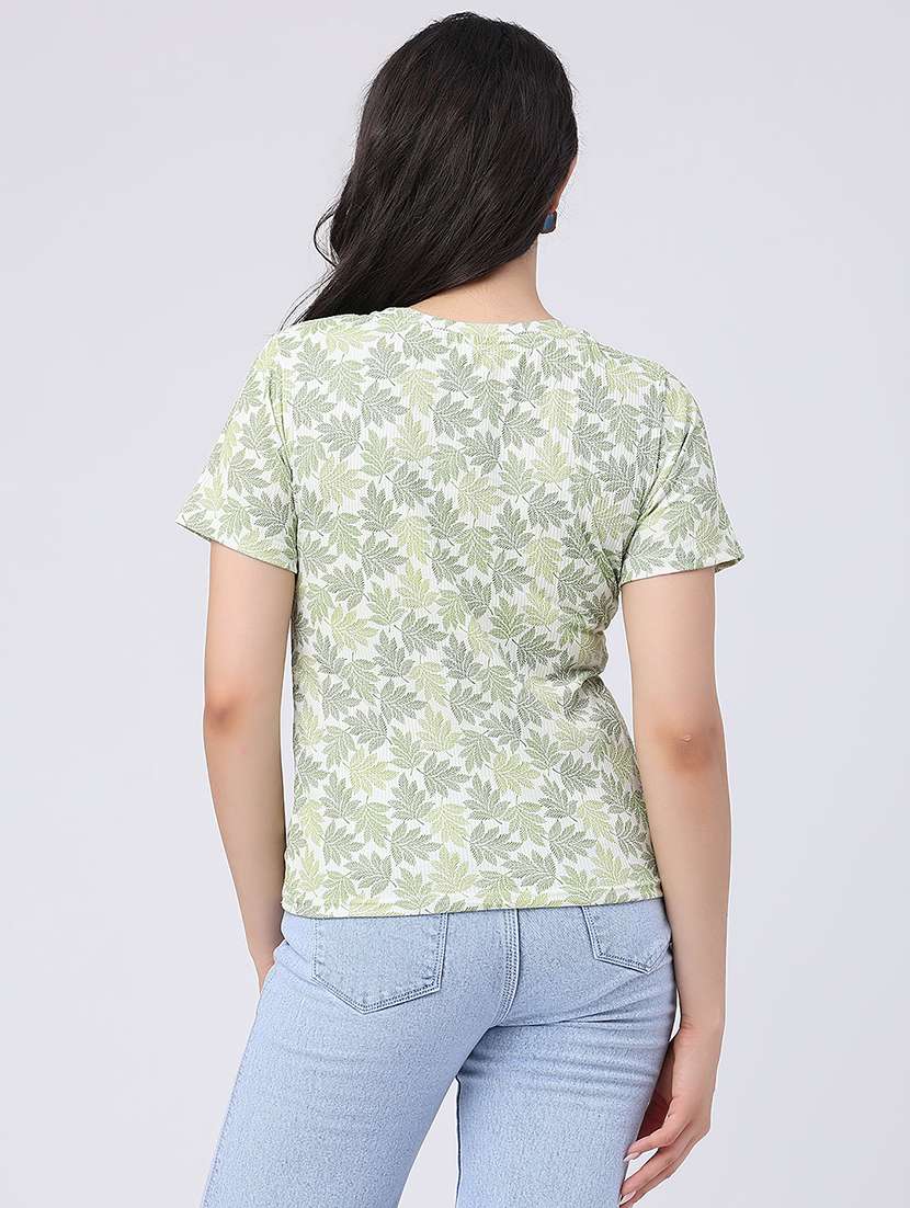 women printed round neck regular t-shirt - 22434770 -  Standard Image - 4