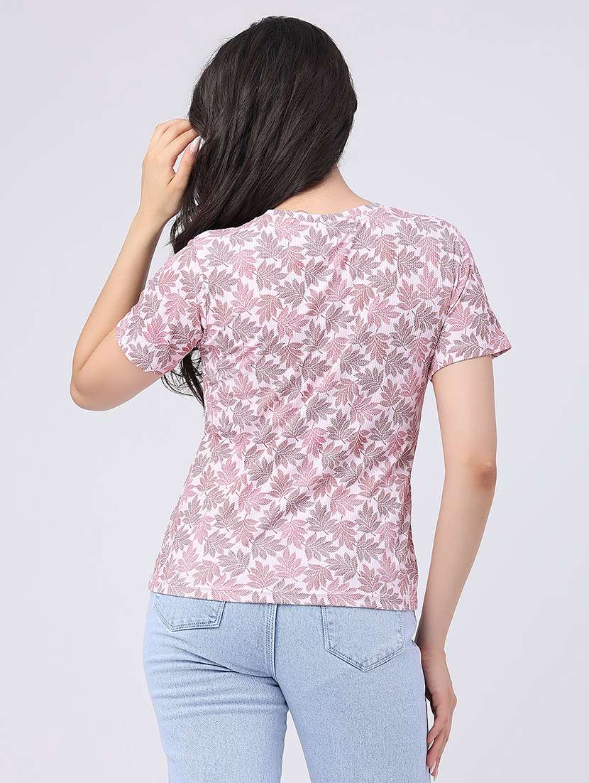 women printed round neck regular t-shirt - 22434771 -  Standard Image - 4