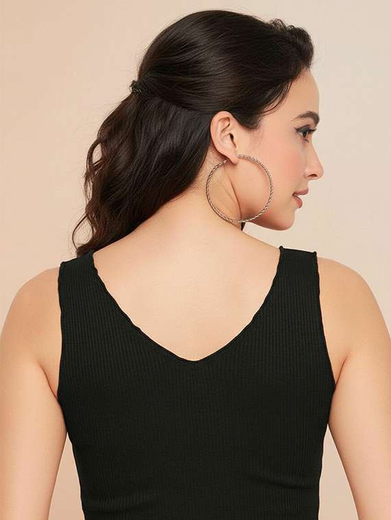 women solid sleeveless crop top - 22434974 -  Standard Image - 4