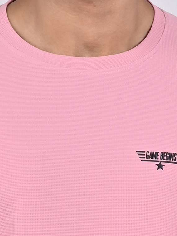 men pink round neck plain t shirt - 22435840 -  Standard Image - 1
