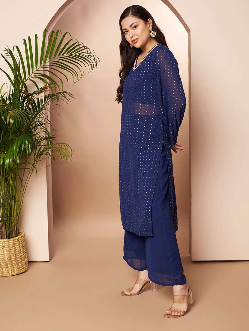 women printed long sleeve kurta palazzo set - 22435853 -  Standard Image - 4