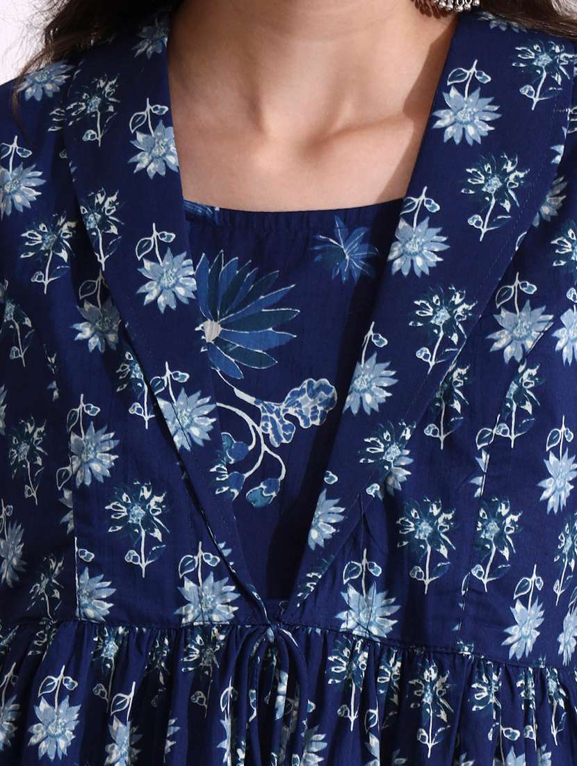 Women Printed Blue Cotton Regular Top - 22436034 -  Standard Image - 1