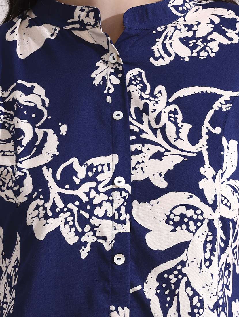Women Printed Blue Rayon Regular Top - 22436041 -  Standard Image - 1