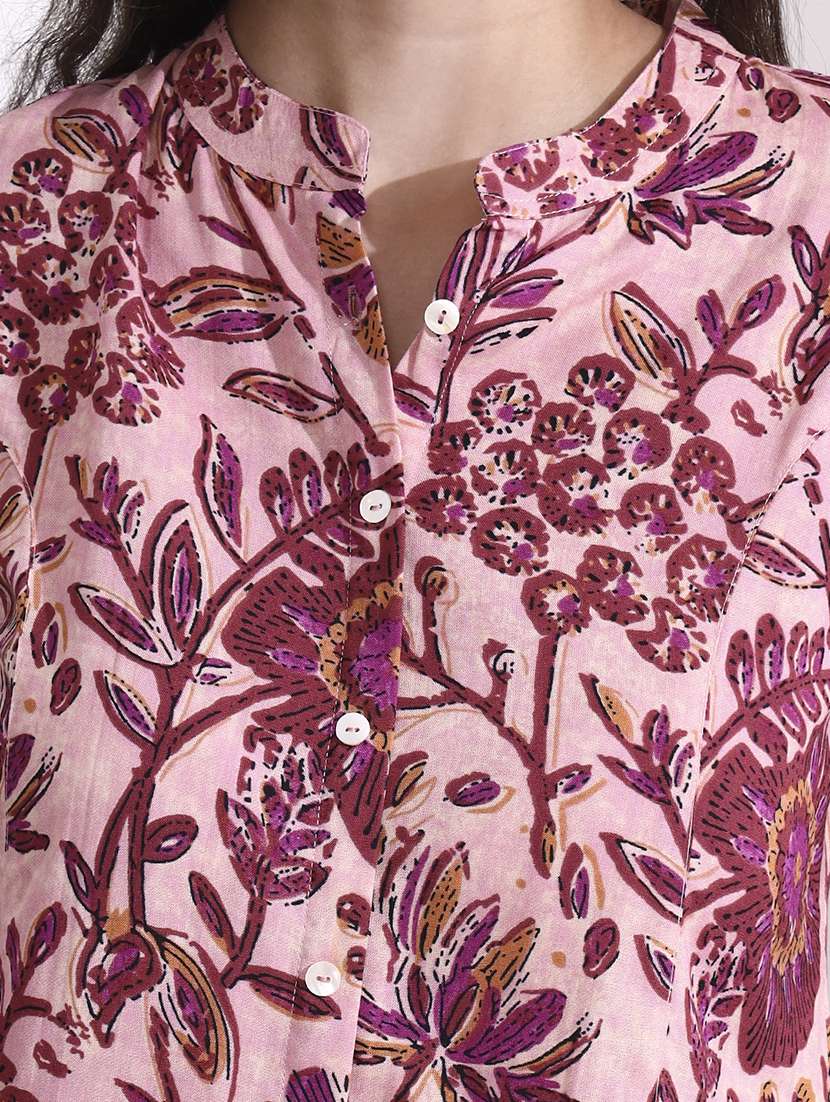 women printed peach rayon regular top - 22436042 -  Standard Image - 1