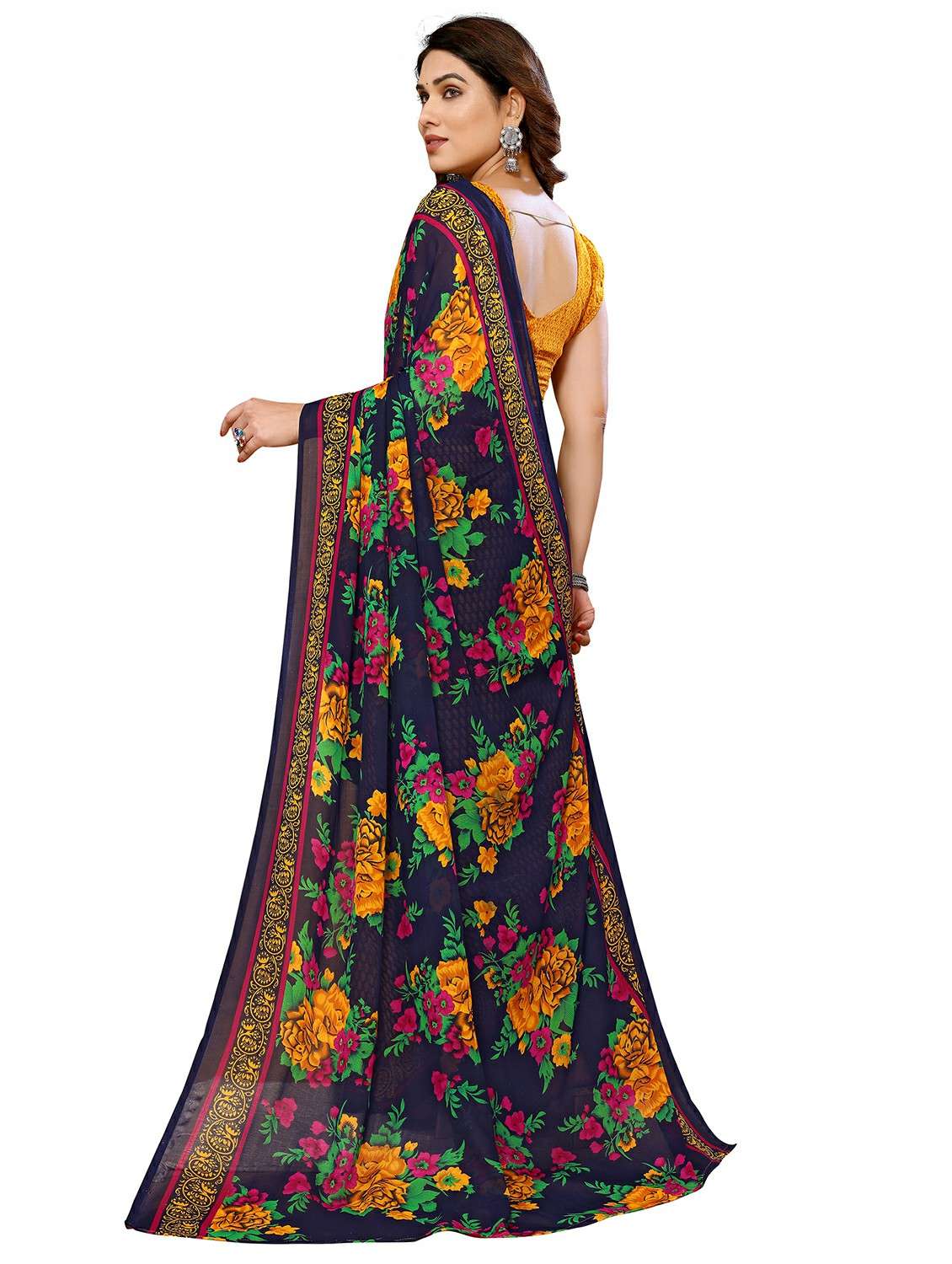 Women Pack Of 2 Printed Combo Saree With Blouse - 22436658 -  Standard Image - 1
