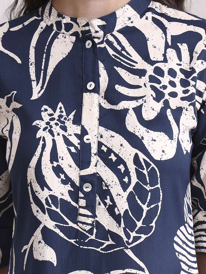 women blue rayon straight kurta - 22437132 -  Standard Image - 1