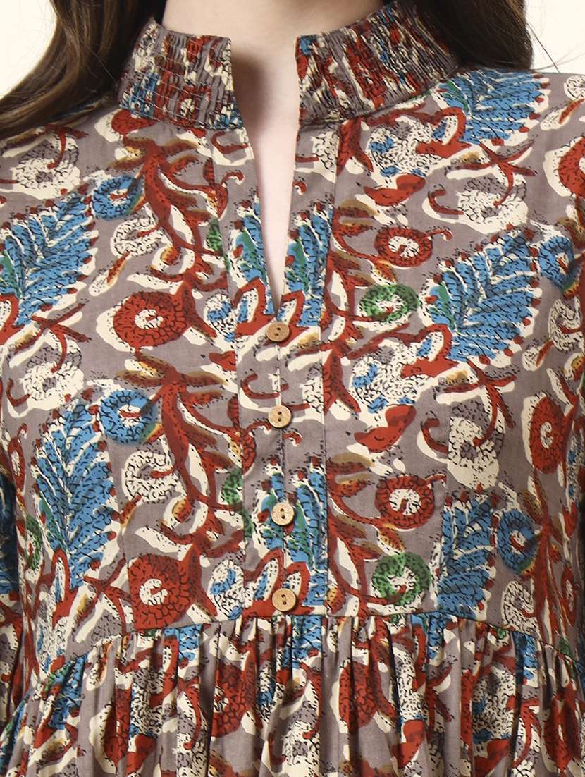 Women Multi Colored Cotton Fit & Flare Dress - 22437138 -  Standard Image - 1