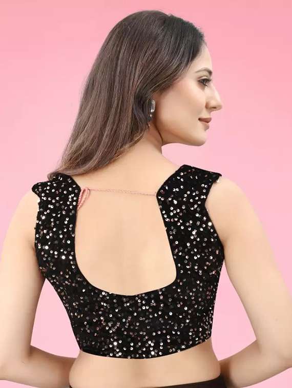 women navy blue ready to wear saree - 22437353 -  Standard Image - 4