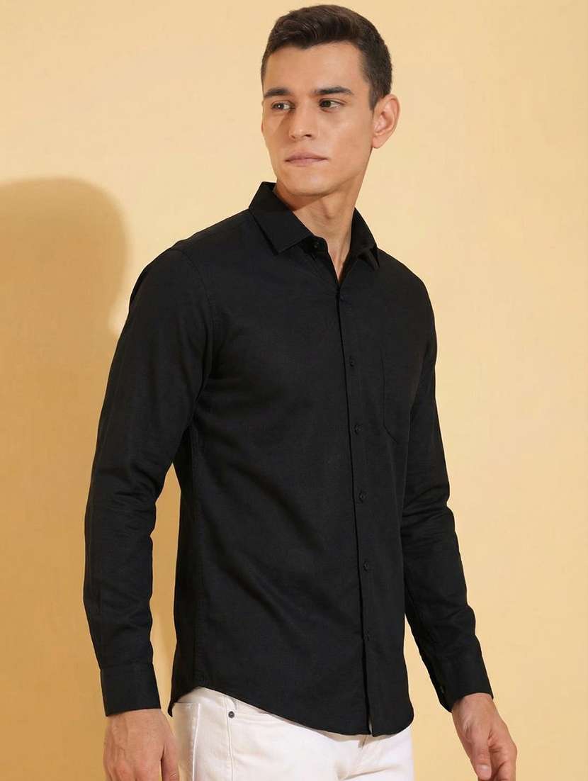 Men Solid Long Sleeve Regular Fit Casual Shirt - 22438092 -  Standard Image - 1
