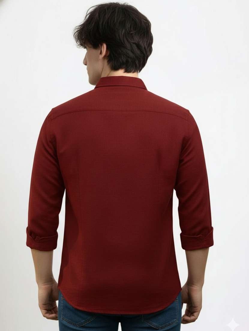 men solid long sleeve regular fit casual shirt - 22438110 -  Standard Image - 1