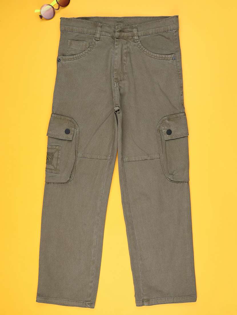 olive poly cotton plain jean - 22438169 -  Standard Image - 1