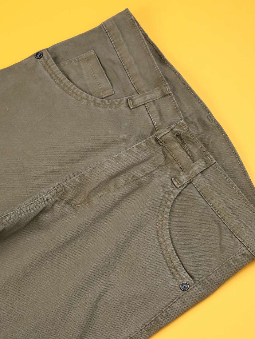 olive poly cotton plain jean - 22438169 -  Standard Image - 4