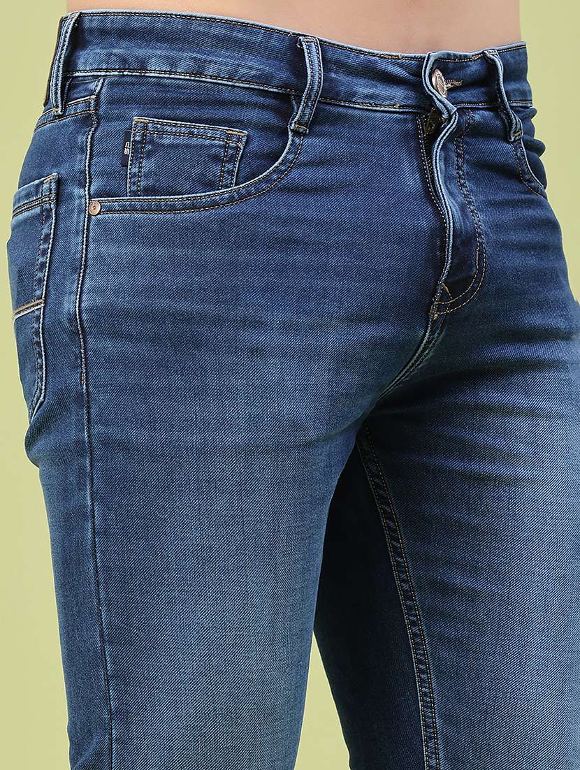 Men Washed Mid Rise Full Length Skinny Fit Jeans - 22438250 -  Standard Image - 1