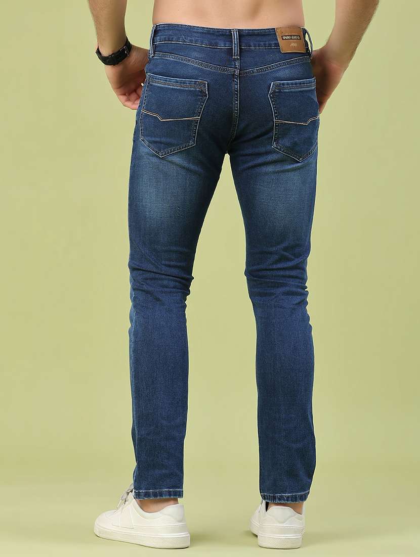 Men Washed Mid Rise Full Length Skinny Fit Jeans - 22438250 -  Standard Image - 4
