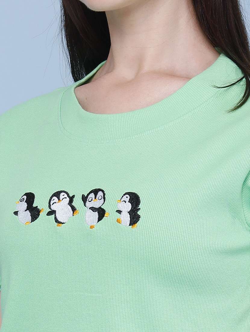 women embroidered round neck t-shirt - 22438313 -  Standard Image - 1