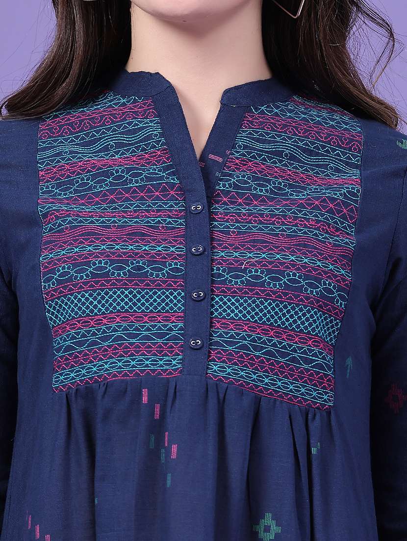 Women Printed Three Quarter Sleeves A-line Dress - 22438322 -  Standard Image - 1