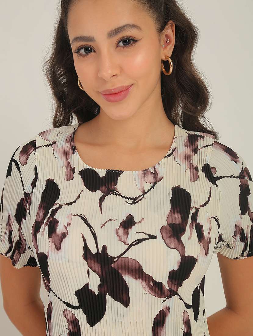 women floral polyester a-line midi dress - 22438426 -  Standard Image - 1