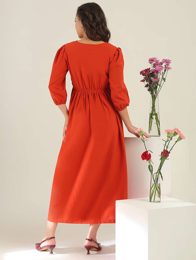 women floral cotton fit & flare midi dress - 22438430 -  Standard Image - 4