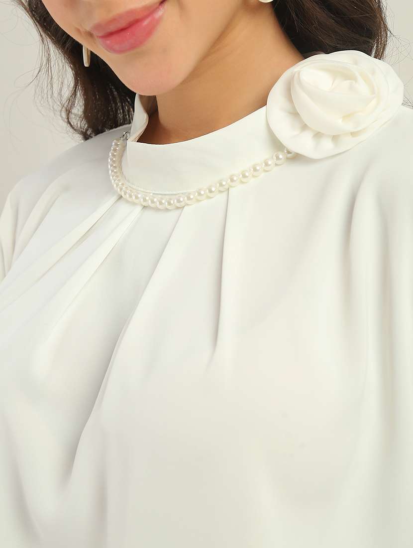 Women White Polyester Regular Top - 22438434 -  Standard Image - 1