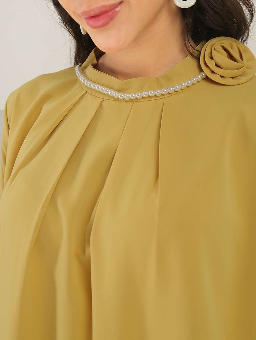 Women Yellow Polyester Regular Top - 22438435 -  Standard Image - 1