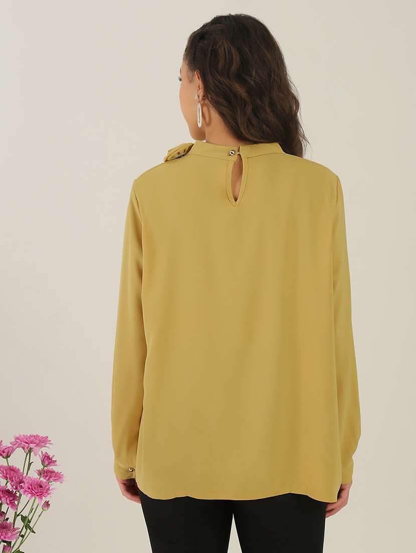 Women Yellow Polyester Regular Top - 22438435 -  Standard Image - 4