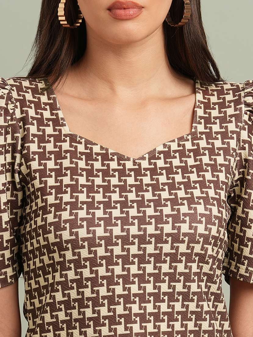 women brown polyester regular top - 22438449 -  Standard Image - 1