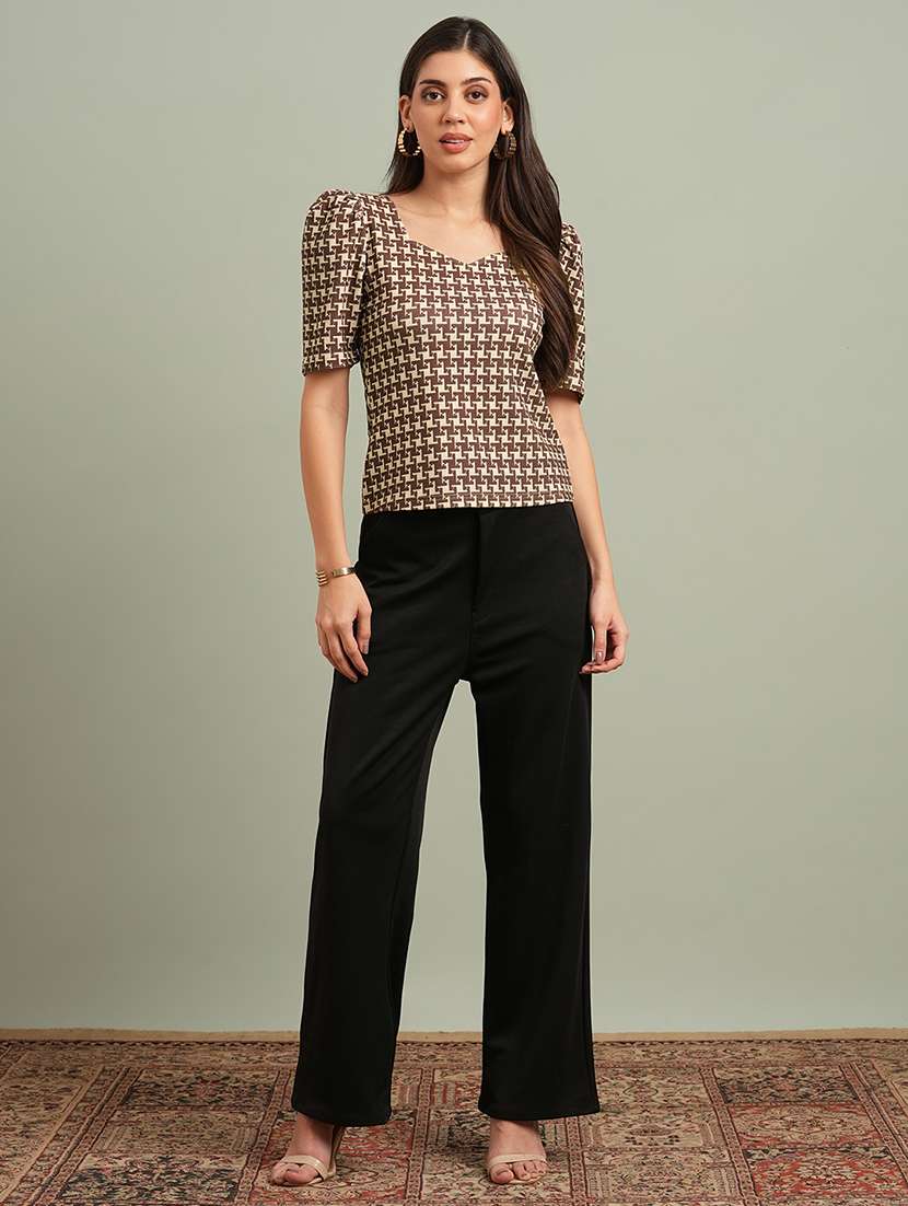 women brown polyester regular top - 22438449 -  Standard Image - 4