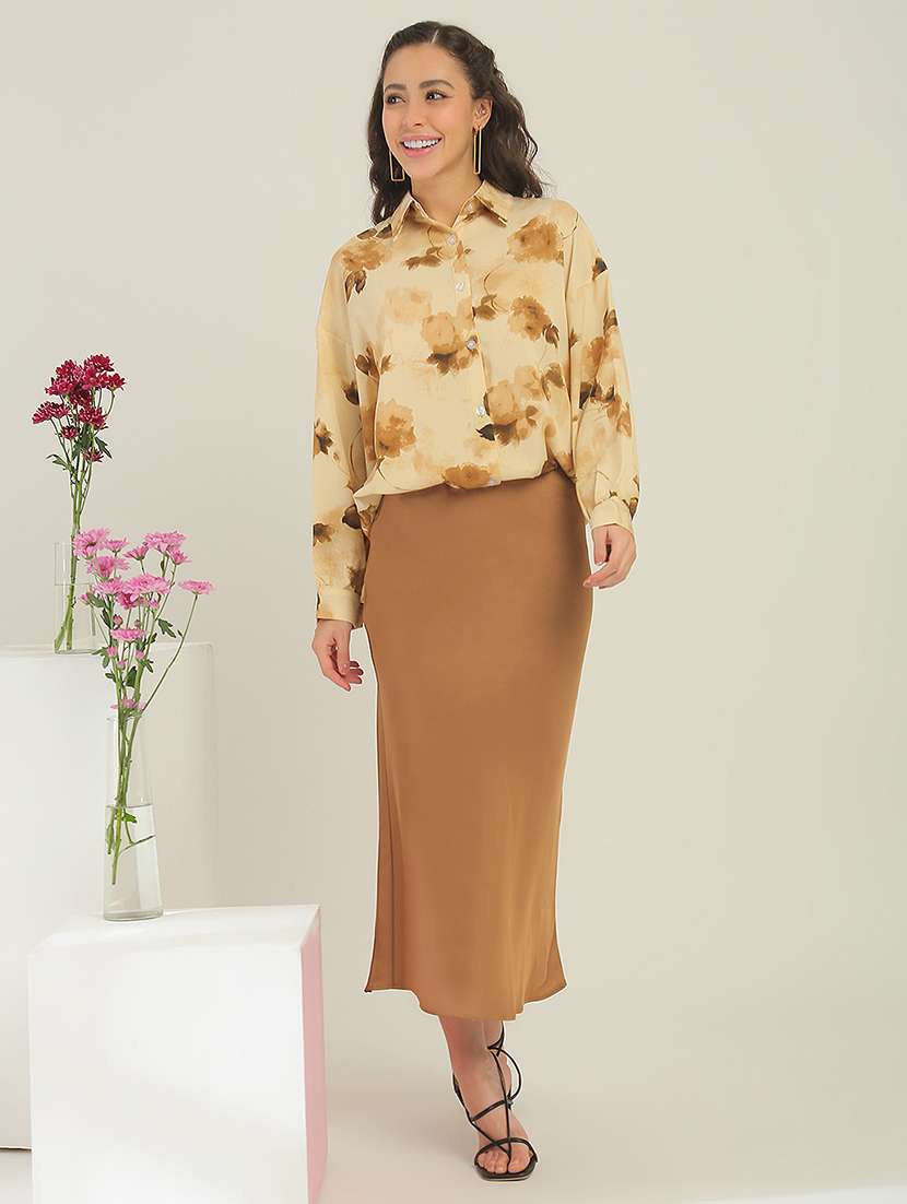 women beige polyester regular shirt - 22438454 -  Standard Image - 6