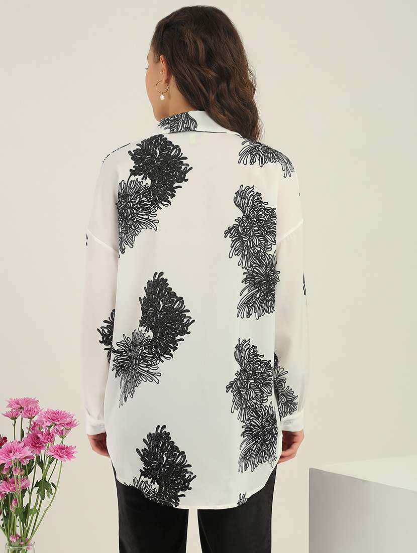 Women White Polyester Regular Shirt - 22438457 -  Standard Image - 4
