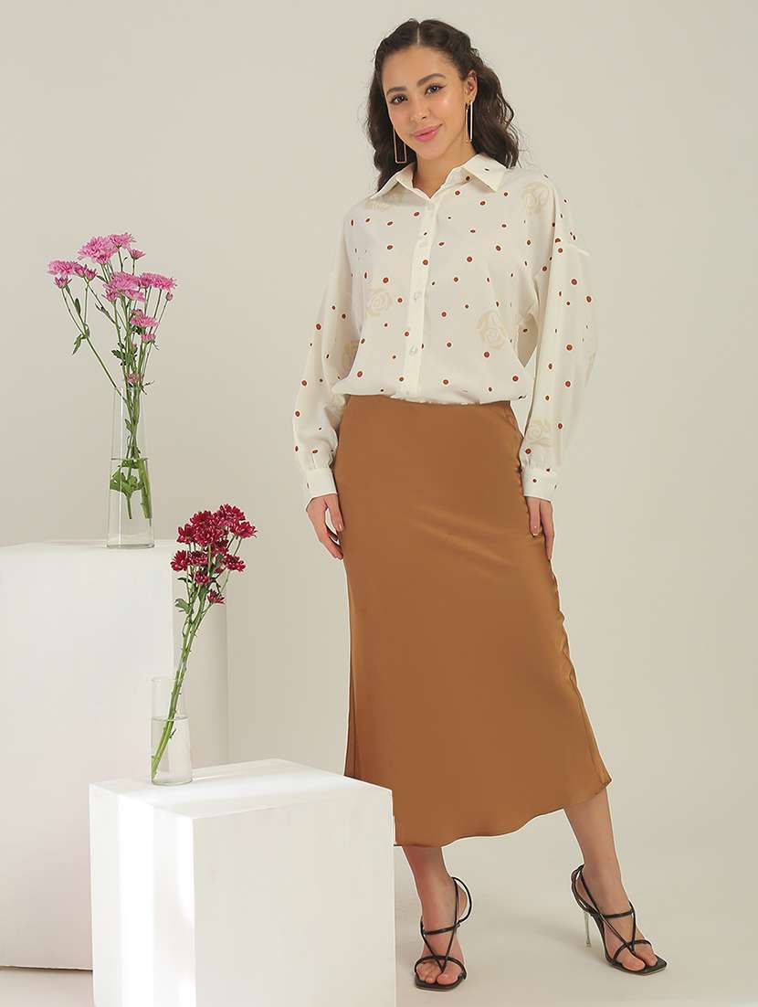 women brown polyester regular shirt - 22438459 -  Standard Image - 6