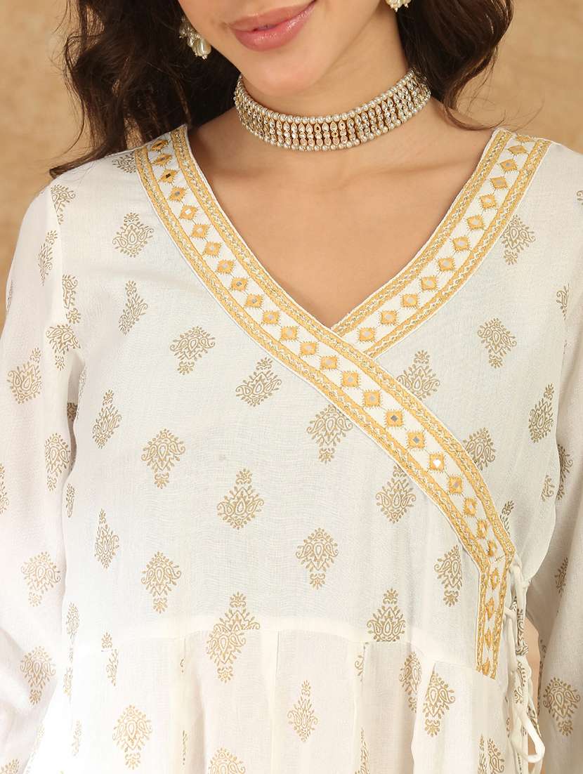 women off white kurta pant set - 22438507 -  Standard Image - 1