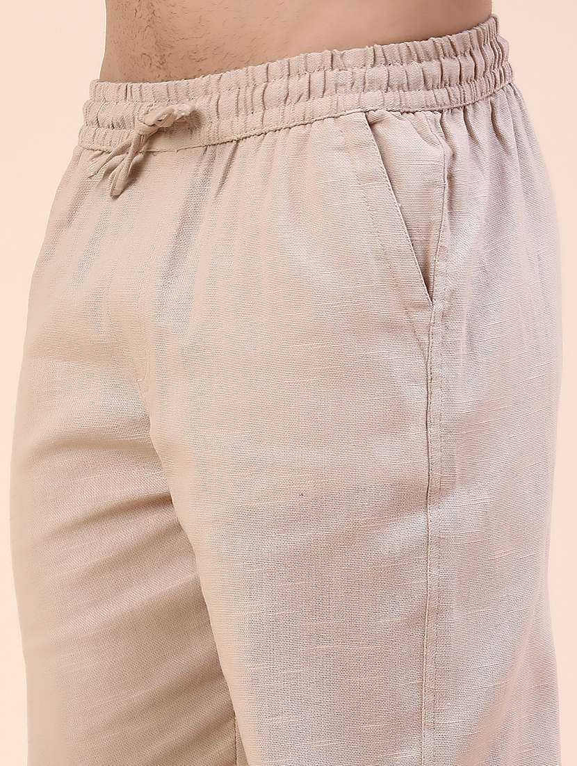 beige cotton  full length track pant - 22438576 -  Standard Image - 1