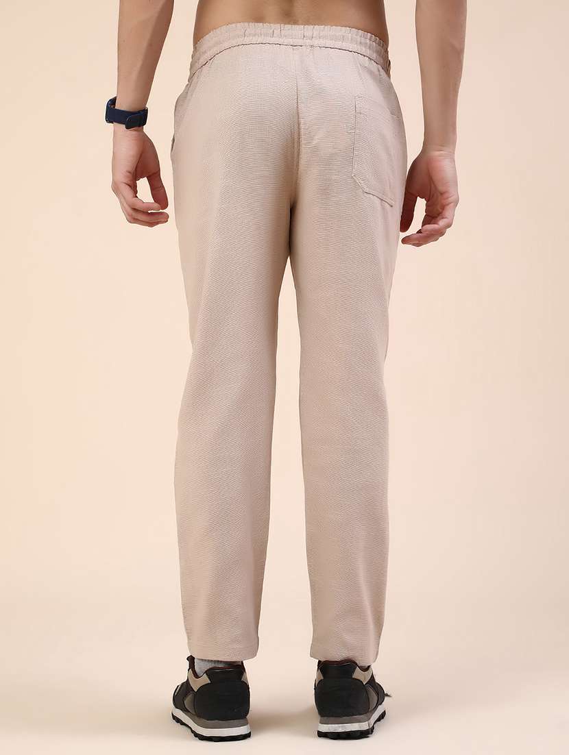 beige cotton  full length track pant - 22438576 -  Standard Image - 4