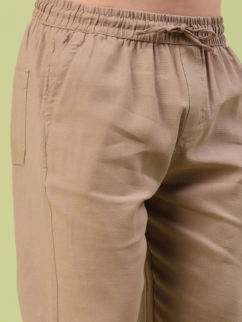 men solid mid rise full length track pant - 22438577 -  Standard Image - 1